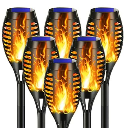 ZEYXINH Solar Lights Outdoor Garden, 6 Pack Solar Flickering Dancing Flame Lights, IP65 Waterproof Solar Torch Lights for Garden Decoration, Pati