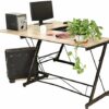 WLABCD Table Computer Desk L Shape Office Corner Table,Standing Combination Workbench Home Workstation Studio/Wood Color / 116×120×73cm