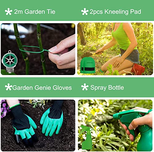 DEWINNER Garden Tool Set, Hand Tool Gift Kit, Outdoor Gardening transplanting for Gardener, with heavy duty hold bag for storage