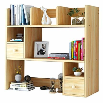 WXJLYZRCXK Bookcases Wood Desktop Bookshelf Office Storage Rack Desk Organizer Literature Photo Display Shelf Home Decoration Countertop Bookcase