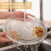 24.5 cm/9.6" Microwave Glass Plate, Universal Thickened Heat Resistant Microwave Glass Turntable Plate Replacement with 3 Fixers for Small Microw