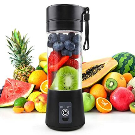Portable Blender for Shakes and Smoothies: Personal Size Single Serve Travel Fruit Juicer Mixer Cup with Rechargeable USB Small Electric Individu