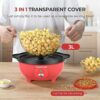 Tiastar Popcorn Machine, 650W Electric Stirring Popcorn Maker, 3L Capacity Popcorn Popper with Non-Stick Coating, Healthy & Less Oil for Movie Ni