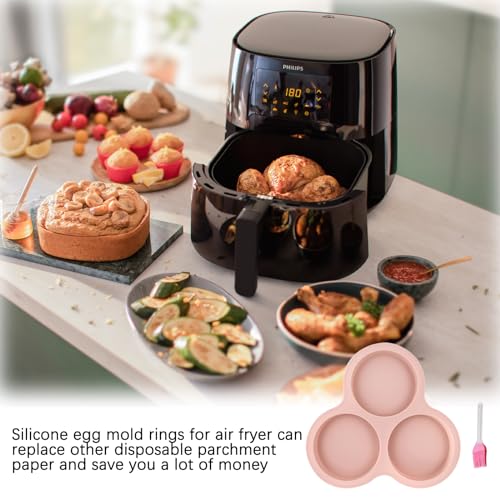 Reusable Air Fryer Egg Mould, Air Fryer Cake Moulds, Air Fryer Egg Pan, Ilicone Muffin Trays Baking, Air Fryer Baking Cooking Accessories for Cat