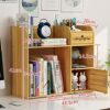 BCLGCF Wooden Desk Organizer ​With Drawer, Cabinet Door with Lock, Tabletop Bookshelf Multipurpose Shelves for Home Decor, Office, Gifts