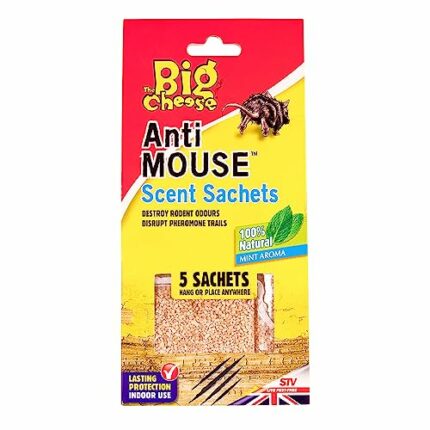 The Big Cheese Rodent Repellent Sachets (5 Pack) - Rat Repellent, Mouse Repellent, Poison-Free, Brown