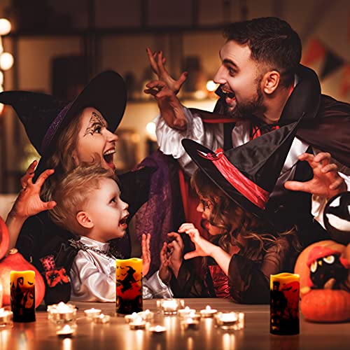 THE TWIDDLERS 3 Halloween Real Wax Flameless Candles, LED Battery Operated Pillar Candles
