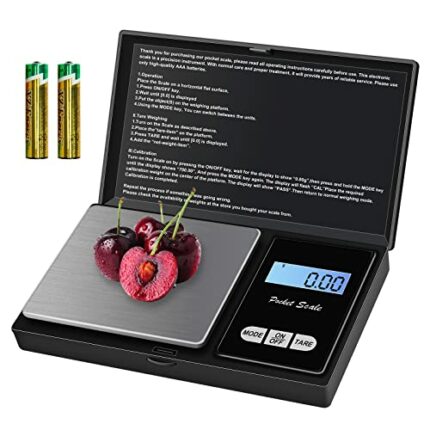 QEIHITYO Digital Scales 500x0.01g Kitchen Pocket Scales Precision Mini Jewellery Scales with Back-lit LCD Display Weighing Scales Grams for Kitch