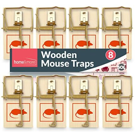 SOL 8pk Wooden Mouse Traps for Indoors | Durable Reusable Snap Traps | Mice Trap for Indoors | Mouse Trap | Mice Traps for Rodent Control | Mouse