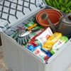 Rubbermaid Outdoor Easy Install Deck Box, Medium, Weather Resistant, Gray for Lawn, Garden, Pool, Tool Storage, Home Organization