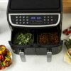 Salter EK4548 Dual Air Fryer - Double Drawer, 2 XL Non-Stick Cooking Trays, Sync & Match Cook Function, Independent Cooking, 8.2L, Sensor Touch D