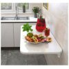 CHEWYNP Wall Mounted Folding Table - Folding Computer Desk Folding Desk - Convertible Desk Desk Home Office Kitchen Simple Desk - White
