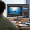 ZFTVNIE 24 Inch Computer Monitor - Full HD 1080P 75Hz PC Monitor with HDMI VGA Ports, VESA Compatible, Tilt Adjustable, LED Monitor for Office, B