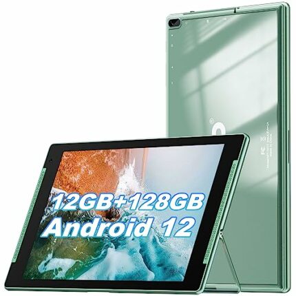 10.1 inch Tablet, Android 12 Tablets with Stand,12GB RAM,128GB ROM(512GB Expandable Storage),HD IPS Screen, 2.0MP Front+8.0MP Rear Camera,Wi-Fi 6
