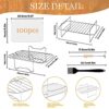 2Pcs Air Fryer Rack, Ninja Air Fryer Accessories for Dual Air Fryers, Multi-Purpose 304 Stainless Steel Double Layer with Oil Brush and Air Fryer