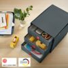 Leitz Click & Store Drawer Cabinet, 3 Drawers for Storing Papers & Documents, A4 Size Cardboard 3 Tier Folding Filing Cabinet, for Home/Office, C