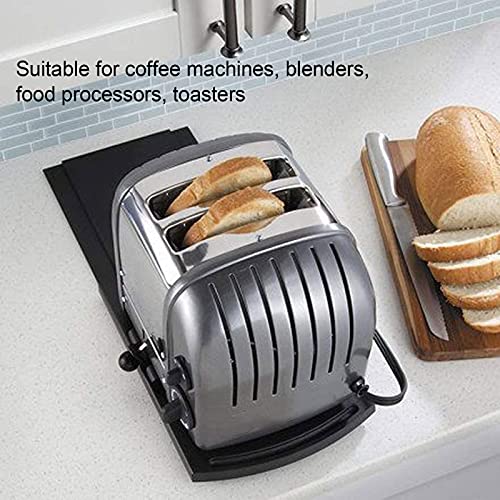 RANNYY Coffee Maker Tray,Sliding Coffee Maker Tray Mat Countertop Coffee Machine Appliance Moving Holder Black