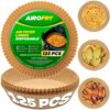 AIROFRY Air Fryer Liners Disposable | 125-PCS Air Fryer Paper Liners | 6.3-inch Round Disposable Air Fryer Liners | Grease-Proof, Non-Sticky Line