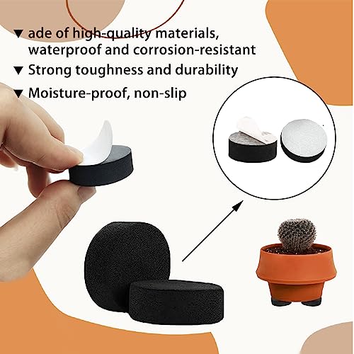 Elezenioc 40PCS Plant Pot Feet, EVA Foam, Black Non-Slip Mat, Thickened Design for Better Drainage, Prevents Staining, Suitable for Outdoor Plant