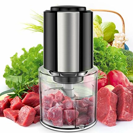 Mini Food Chopper, Vinoil Small Food Processor Meat Grinder, Electric Dicer for Baby Food, Meat, Onion, Vegetables, 600ml Blender Bowl and 4 Dura
