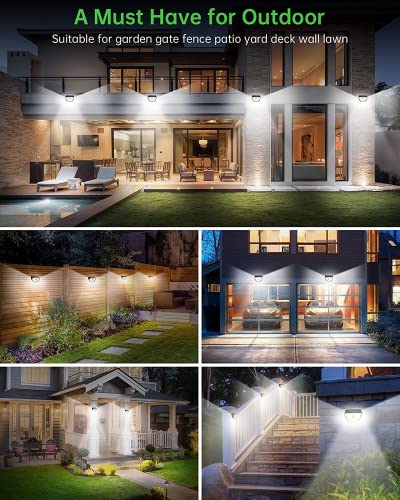Qhou Solar Lights Outdoor, 1Pc Solar Security Light Outdoor Motion Sensor, 200 LED Super Bright Wide Angle Solar Light IP65 Solar Wall Light for