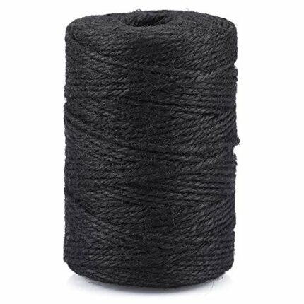 jijAcraft 100M Black String,2MM Jute Twine String Garden Twine for Crafts Package Wrapping Decoration(3-PLY)
