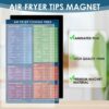 3Pack Air Fryer Cooking Times Chart UK, Conversion Magnetic Sheets Air Fryer Cooking Guide Cheat Sheet with Celsius and Measurement Quick Referen