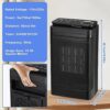 Augot Remote Control Space Heater, 60° Oscillating Heater PTC Ceramic Electric Heater for Home with Thermostat, 2/4/6/8/1012H Timer, Overheating