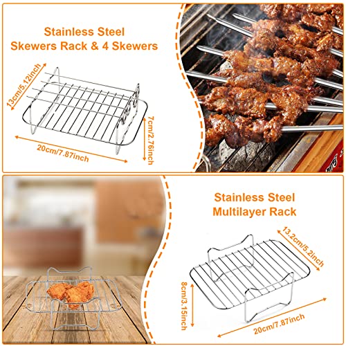 Pipihome Dual Air Fryer Accessories 8 Pcs, Nonstick Double Basket AirFryer Accessory Compatiable for Ninja Foodi AF300UK/AF400UK, Instant Vortex,