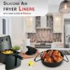 Black Silicone Air Fryer Liners Round - Ninja Air Fryer Accessories With Handle - Non-Stick, Durable, & Reusable Air Fryer Liners - 7.8 Inch & 8.