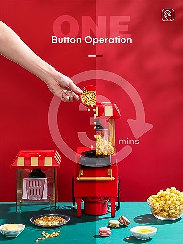 Popcorn Maker 1200W, Home Hot Air Popcorn Machine, Healthy & Fat-Free, Easy to Clean & Use, Best Theater Popcorn Popper for Movie Night,Parties,