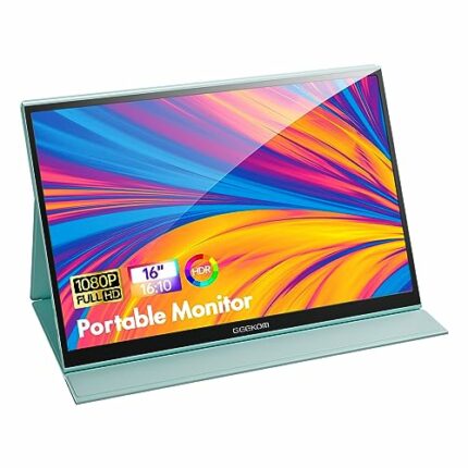 GEEKOM PM16 Portable Monitor - 16" IPS Screen, Full HD 1920x1200, Ultra-Slim and Lightweight, Dual USB-C and HDMI Ports, Built-in Speakers - Vers