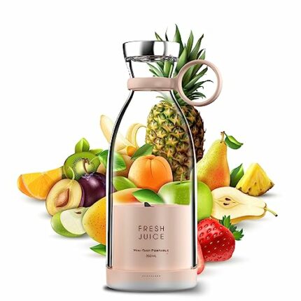 Slenderblender Portable Fruity Bullet Blender | Personal Blender Bottle with 4 Stainless Sharp Blades | A Blend of Luxury and Utility (Pink)