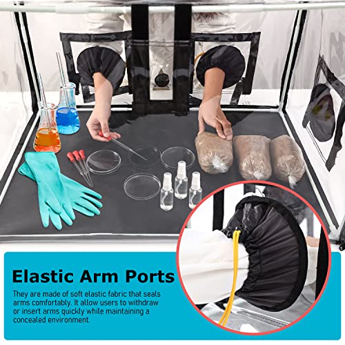 MCCKLE Large Still Air Box Mushroom Mycology Fume Hood Propagation StationsGrow Kit Mushroom Grow Bags (31.5 * 20.5 * 20.5inch) Monotub Kit Mushr