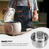 2L Stainless Steel Inner Pot, Rice Cooker Inner Pot, 4 Cup Non- Stick Rice Cooking Container, Replacement Insert Liner