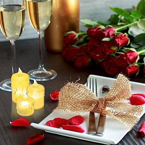 HUSAIHU LED Tea Lights, 3 PCS Romantic Crystal Candle Lights, Battery Operated Flameless Tea Light Candles, Bright LED Candles Lamps for Wedding/