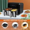 Yumuwind Air Fryer Accessories, Set of 8 for Ninja Dual Air Fryer AF300UK AF400UK & 7.6L-9.5L, Including Silicone Air Fryer Liner & Dual Air Frye