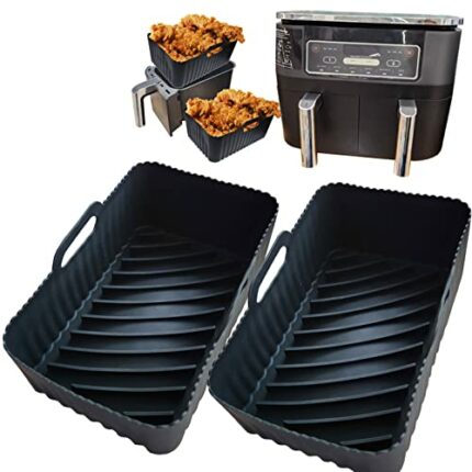 Air Fryer Liners fits Ninja or Tower Air fryers, Premium Quality Pack of 2, Reusable Air Fryer Silicone Liner for Ninja AF300 Air Fryer Accessori