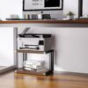 JOIN IRON Retro Double Layered Thickened Printer Stand, Modern and Fashionable Storage Bookshelf, Home Office Storage Copier Stand Table, Desktop