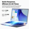 SGIN 15.6 Inch Laptop 12GB RAM 512GB SSD, 1080P FHD Celeron N5095 Up to 2.8GHz, PC Notebook with Dual Band WiFi, 2xUSB 3.0, Keyboard Film in Eigh