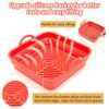 Square Air Fryer Silicone Pot, Foldable Air Fryer Silicone Liners, Non-Stick Food Safe Air Fryer Pad, Replacement of Flammable Parchment Liner Pa