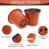 Vockvic 50 Pieces Plastic Plant Pots, Multifunctional Garden Planter, Practical Seed Tray Flower Seeding Nursery Pots, Ideal for Herb Flower Bedd