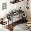 COTUBLR 31 Inch Computer Desk, Home Office Desk, Simple Modern Small Desk for Bedroom, Writing Desk with Storage Bag, Study Table for Students, B