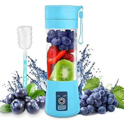 Portable Blender Bottle, Mini Blender for Smoothies and Milkshake, Juicer Blender, USB Rechargeable Fresh Juice Blender Bottle With 6 Blades for