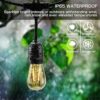 Svater Outdoor String Lights LED 96FT/29m, S14 2Pack 48FT Festoon Lights Mains Powered with 30+2 2W Glass Bulbs, IP65 Waterproof Garden String Li