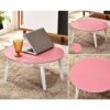 WALNUT Pink Computer Desk, Round Table Simple Bedroom Home Room Table Folding Computer Desk