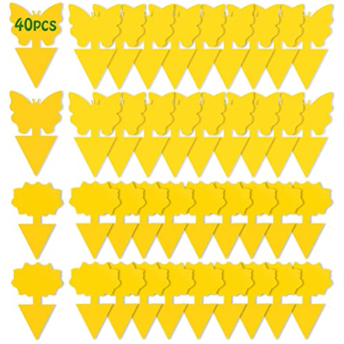 Fruit Fly Trap, 40 Pack Fruit Fly Killer Yellow Sticky Bug Insect Killer Double-sided Insect Catcher Sticky Bug Sticky Fruit Fly Killer for House