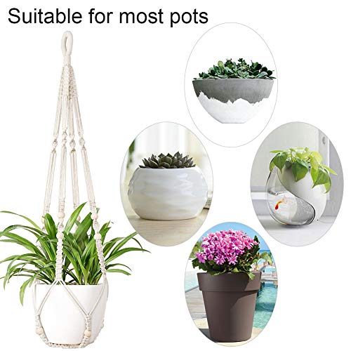 Fayavoo Macrame Plant Hangers Indoor, 3 Pack Wall Hanging Planter Basket Cotton Rope Flower Pot Macrame Hanging Plant Holders with 3 Hanging Hook