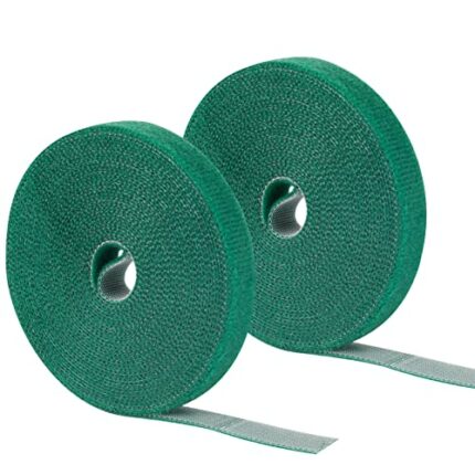 Dacitiery Plant Ties 20M, 2 Rolls Tree Ties, Reusable and Adjustable Garden Tie Tape, Self Adhesive Hook and Loop Strap, Sticky Strips Quick Wrap