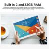 Zunate Kids Tablet 10 Tablet pc,32GB ROM 2GB RAM,128GB Expand Support,Dual SIM,Dual Standby,WiFi,HD Touchscreen Eye Protection LCD Tablets,For An